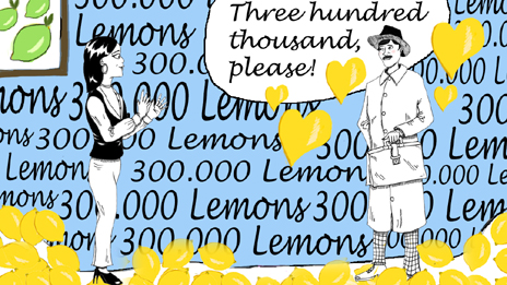 Mr Lime ordering 300,000 plastic lemons from Anna
