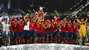Spain celebrates victory in the UEFA Euro 2012 final 