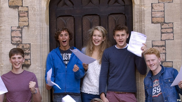 A-level students celebrate their results