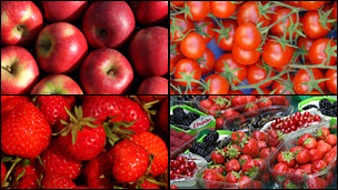 Red food - berries, apples, strawberries, tomatoes