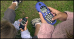 children using mobiles