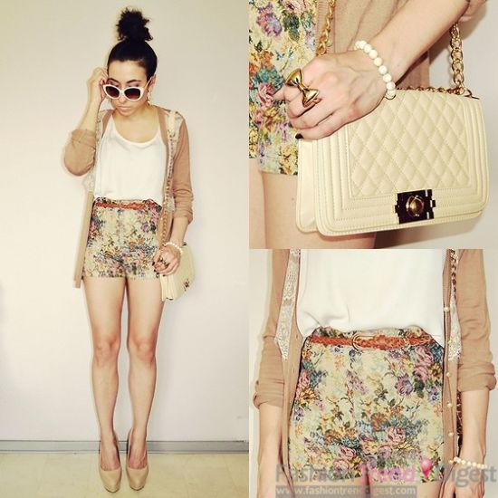 2013<em>夏季</em>街拍示范 女士<em>短裤搭配</em>【图】-全球纺