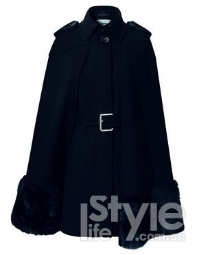 SportMax 皮草細節斗篷大衣