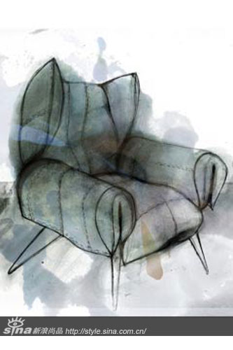 diesel椅子设计的素描图