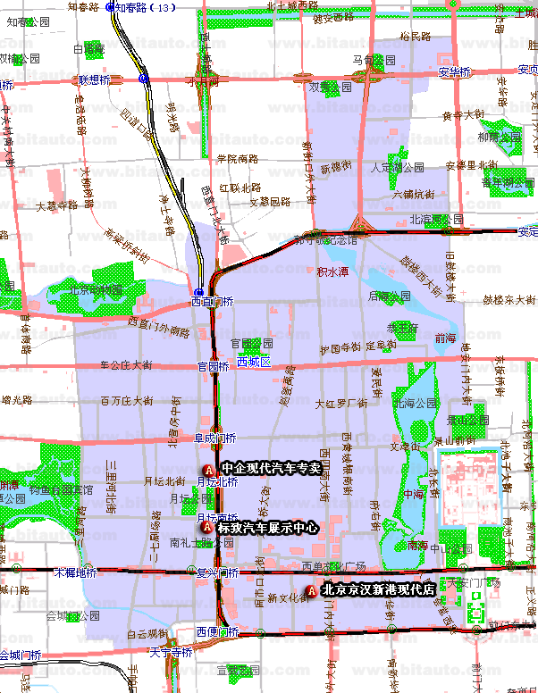 北京西城区购车地图