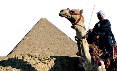 Pyramid before the Egyptians, riding a camel