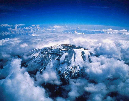 An aerial view of Kilimanjaro
