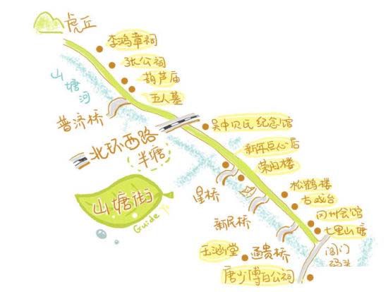 山塘街手绘地图