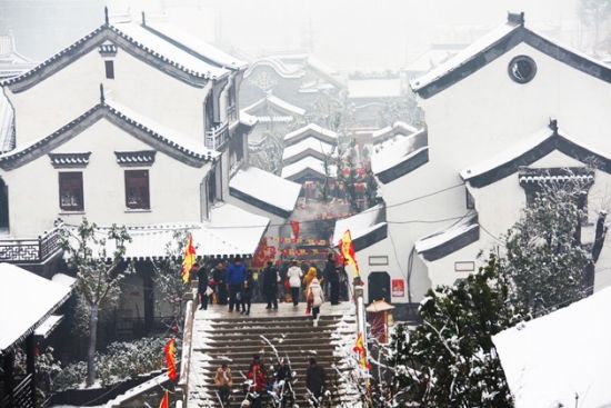 踏雪畅游台儿庄古城 倾听冬日里最美的童话