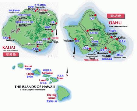 美国夏威夷地图