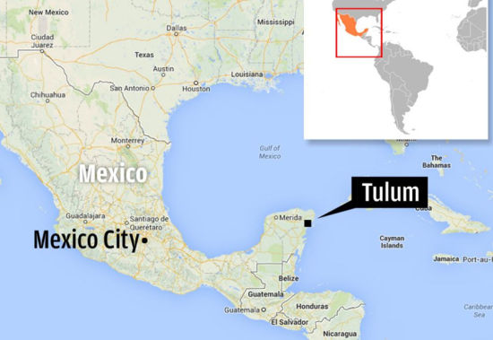 墨西哥图卢姆(tulum)以南17公里的尤卡坦(yucatan)半岛东海岸.