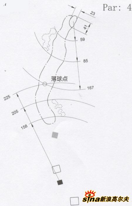 图文-丽江玉龙雪山球场球道图七号洞PAR4-464码
