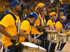 动图-勇士主场锣鼓喧天_篮球-NBA