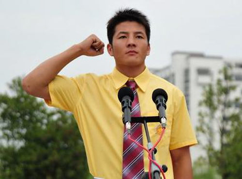 wma升旗仪式运动员代表韩开湖:我们口号是超