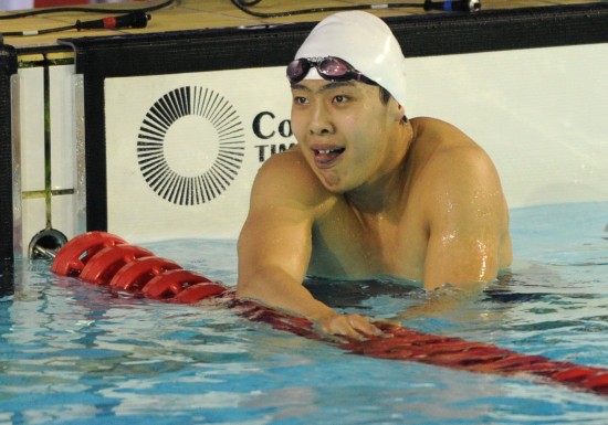 图文-全国游泳冠军赛 山东队选手张丰林赛