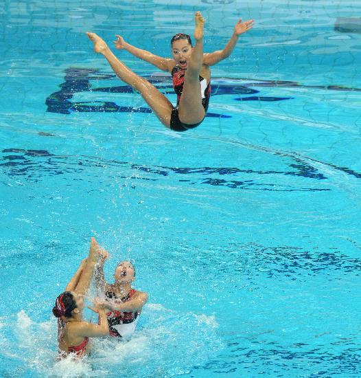 图文-花样游泳集体自由自选 日本女队夺得亚军