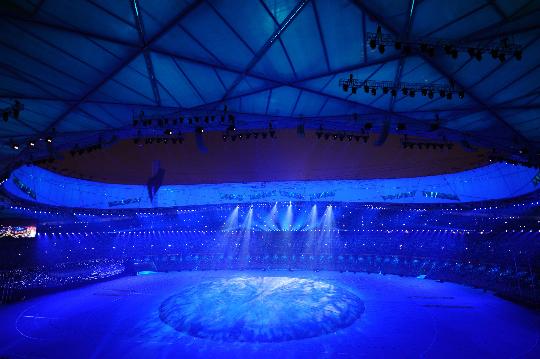 图文-北京残奥会隆重开幕鸟巢变作蓝色梦幻世界