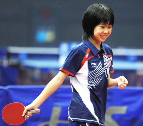 图文-美国华裔新星闪耀世乒赛 年龄最小的参赛