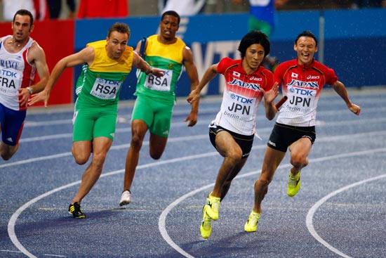 图文-田径世锦赛男子4x100预赛 日本队完美交接