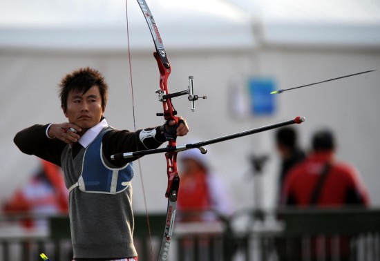 图文-全运会射箭男子个人赛况 浙江战胜青海选手
