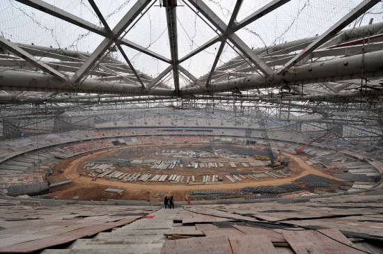 图文-2011深圳世界大运会主体育场 施工中的盛
