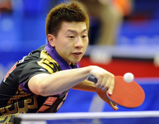 文-卡塔尔赛男单次轮比赛赛况 马龙网前削球_