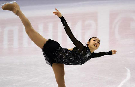 (isu)世界花样滑冰锦标赛女子单人滑第一天短节目比赛中,金妍儿获得76