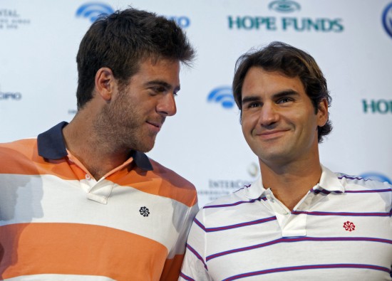 图文-网球表演赛发布会 费德勒和德尔波特罗_