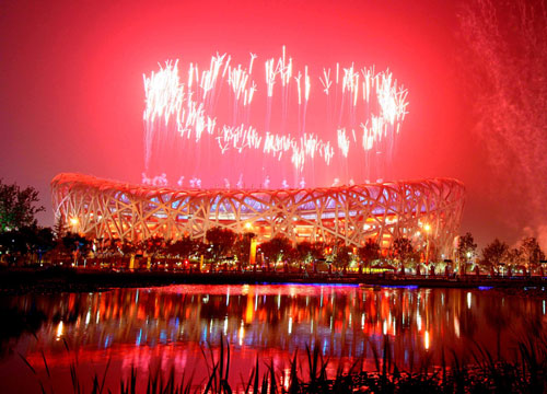 Photo: Amazing fireworks_Beijing 2008 Olympic Games_Sina