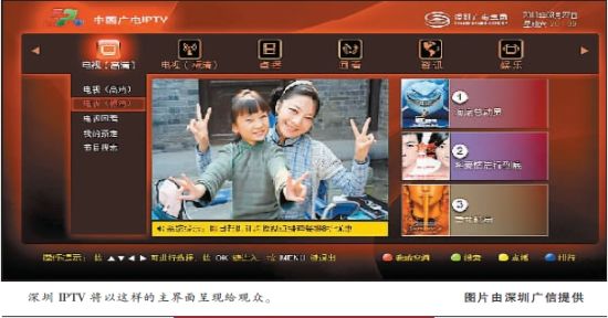 深圳最快8月份推iptv:频道与数字电视相当
