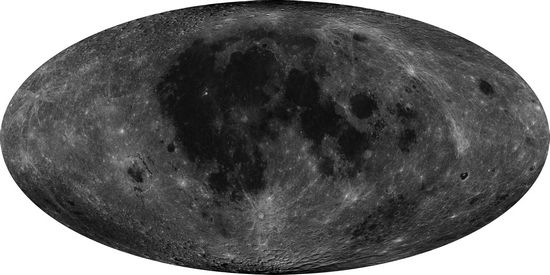全月球摩尔威德投影图  嫦娥二号 图