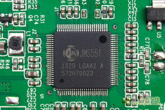 pcb上有2颗重量级的芯片,这是jms551是一颗usb3.0控制芯片