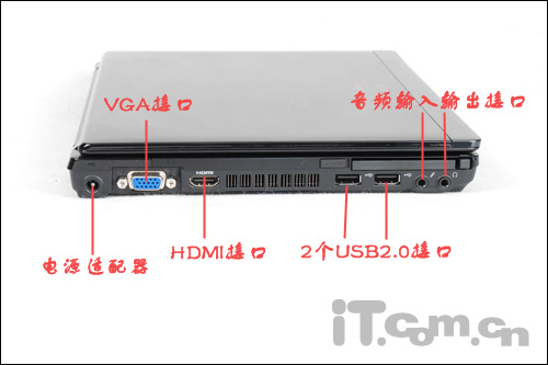 而在右侧则是dvd光驱,1个usb20接口,网线接口以及安全锁孔