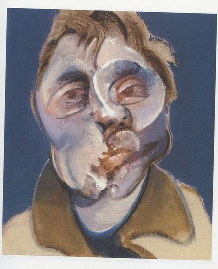 《卢西安·弗洛伊德肖像》▲《纪念乔治·戴尔的三联画》1957年,培根