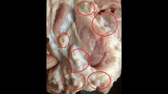 揭肉夹馍制作内幕糟头肉制成淋巴组织未剔除