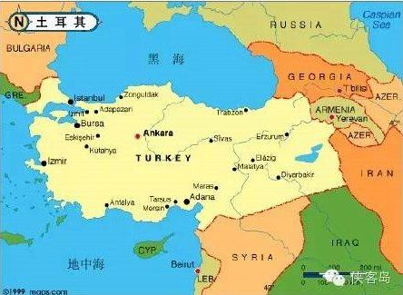 世界地图土耳其位置图片
