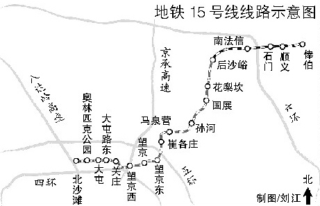 北京地铁15号线今日开始铺轨(图)