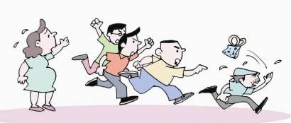 啊,大肚孕妇当街遭抢 嗬,二十多人追堵小贼