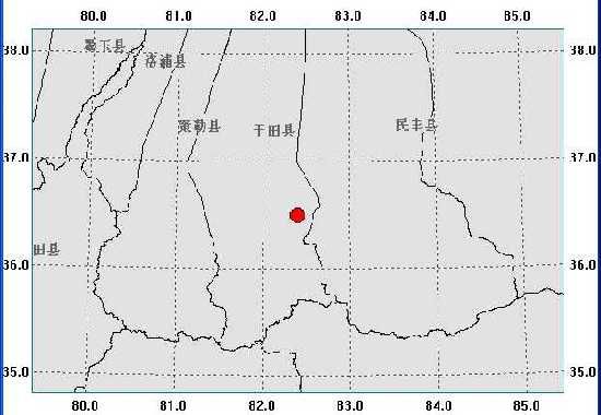 新疆和田地区于田县发生5.5级地震(图)