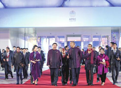 APEC领导人着“新中装”亮相(图)_新浪新闻