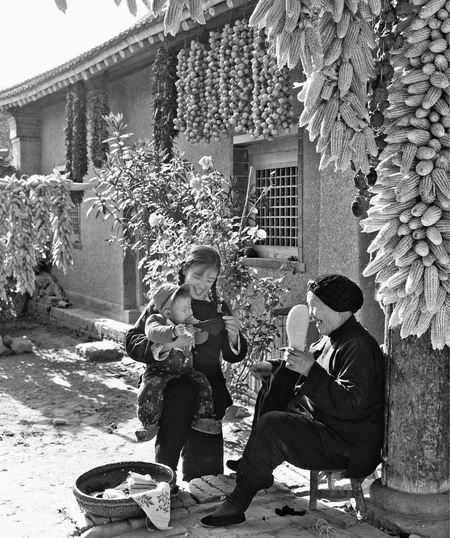 2007年8月,偃师市缑氏镇布家村奶牛养殖场场主的女儿在对牛弹琴.