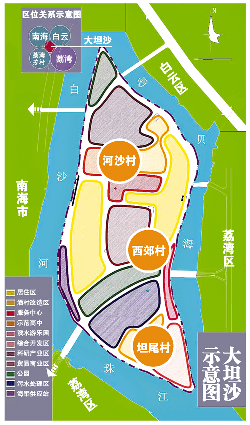 大坦沙岛交通规划图图片