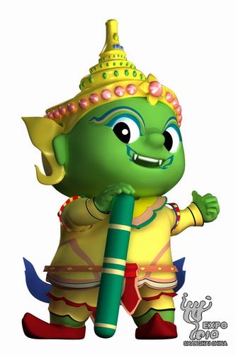 世博会泰国馆吉祥物揭晓 绿色"小巨人"笑迎四海来宾(组图)