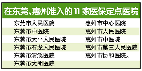 深圳參保人在東莞和惠州兩地的定點醫院看病可實現即時刷卡,各項醫保