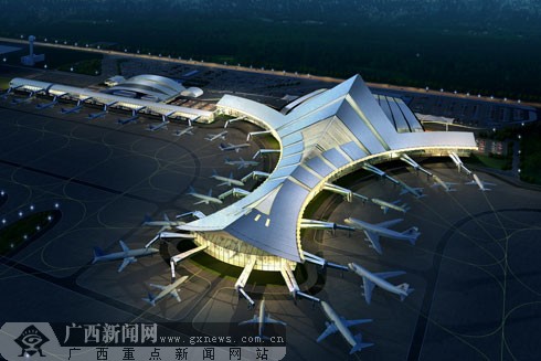 南宁机场新航站区配套工程暨桂林机场航站楼扩建工程建设在广西南宁