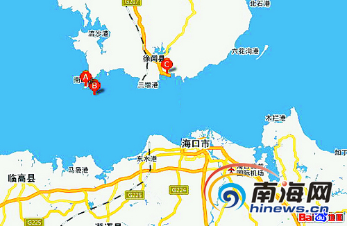 (图为琼州海峡地理位置图)