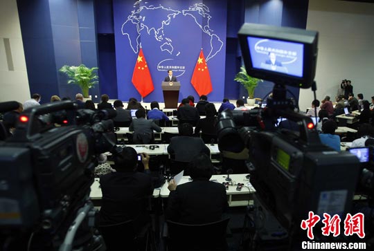 10月12日,中国外交部启动新的新闻发布厅并举行首场记者会.