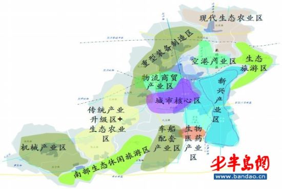 胶州以三里河为中心分12个区规划新产业