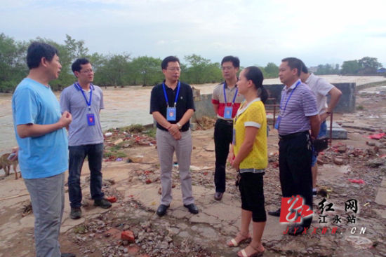 江永县委书记陈景茂深入桃川源口指导灾后恢复重建工作