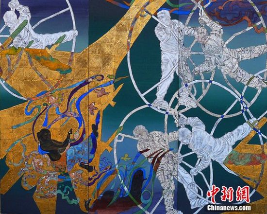 《追梦之舞》,在中国梦强军梦全军军事题材美术作品展中获优秀作品